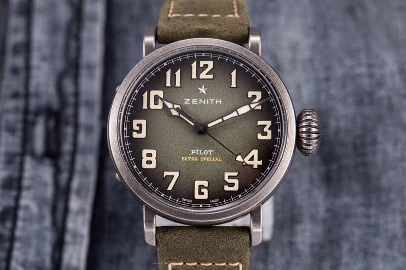 Green Pilot Type 20 Extra Special 40mm Aged SS XF Best Edition with Asso Strap