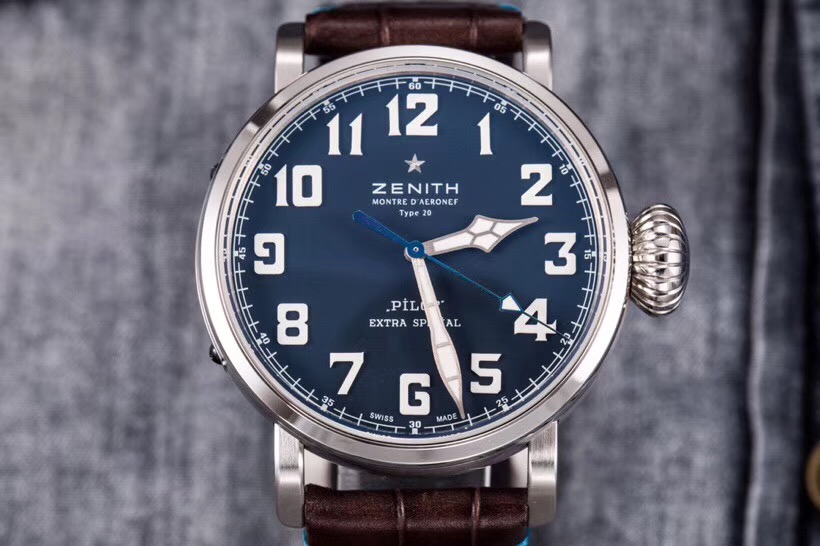 Pilot Type 20 Extra Special SS XF Best Edition Blue Dial with Brown Leather clone2824