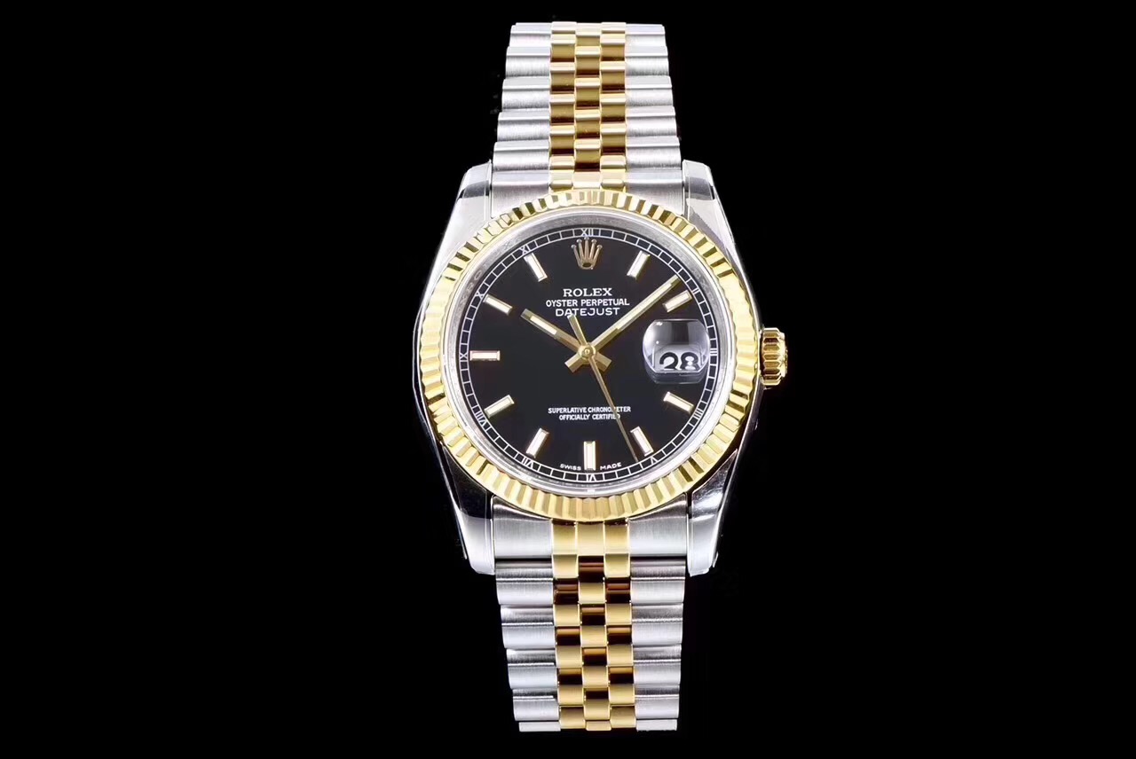 DateJust 36mm SS/YG 126233 ARF Best Ver Black Dial Stick Markers Jubilee bracelet SH3135