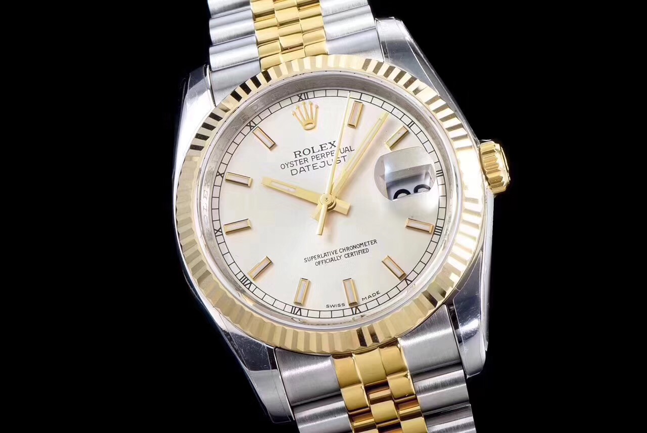 DateJust 36 SS/YG 126233 ARF Best Ver Silver Dial Stick Markers Jubilee Bracelet SH3135