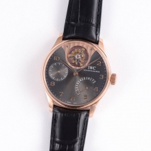 PORTUGUESE TOURBILLON IW5046 ZF GRAY DIAL ON LEATHER STRAP RG