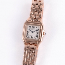 Panth&egrave;re Secrete Ladies 27mm RG bvf White Dial on RG Bracelet Ronda Quartz