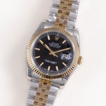 DateJust 36 SS/YG 116233 ARF 904L Steel black on Jubilee Bracelet SH3135 V2