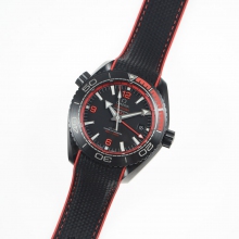 Planet Ocean 45.5mm Deep Black red Real Ceramic VSF on Black Nylon Strap A8906 Super Clone
