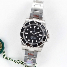 Submariner 114060 No Date Black Ceramic ZZF 904L  SS Bracelet   a2836