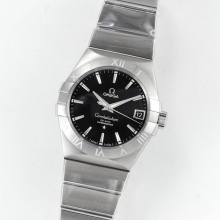 Constellation 38mm V6F SS black Dial on SS Bracelet A8500
