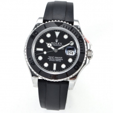 Yacht-Master  ss Black Ceramic Bezel on Oysterflex Rubber Strap