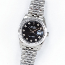 DateJust 36mm Jub Flt 904L black/diamond GMF A2836