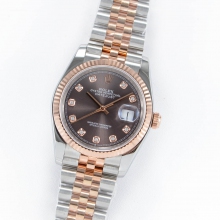 DateJust 36mm Jub Fluted twotone 904L brown/diamonds  GMF A2836