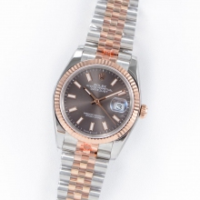 DateJust 36mm Jub Fluted twotone 904L grey/sticks GMF A2836