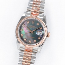DateJust 36mm Jub Fluted twotone 904L mop/diamonds  GMF A2836