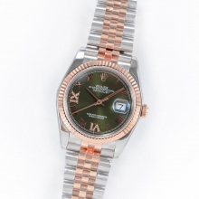 DateJust 36mm Jub Fluted twotone 904L green/roman GMF A2836