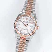 DateJust 36mm Jub Fluted twotone 904L white/stcks GMF A2836