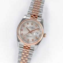 DateJust 36mm Jub Fluted twotone 904L silver/diamond GMF A2836