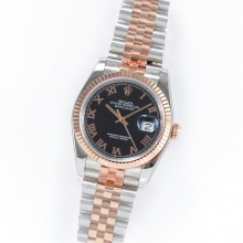 DateJust 36mm Jub Fluted twotone 904L black/roman GMF A2836